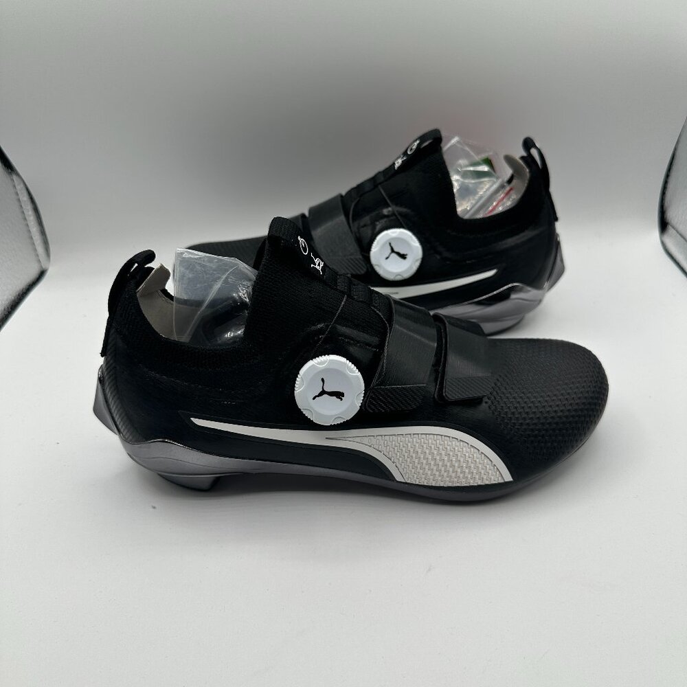 PUMA PWRSPIN Indoor Cycling Shoes Black/White 378096-04 Men's 5 NEW - Picture 2 of 10